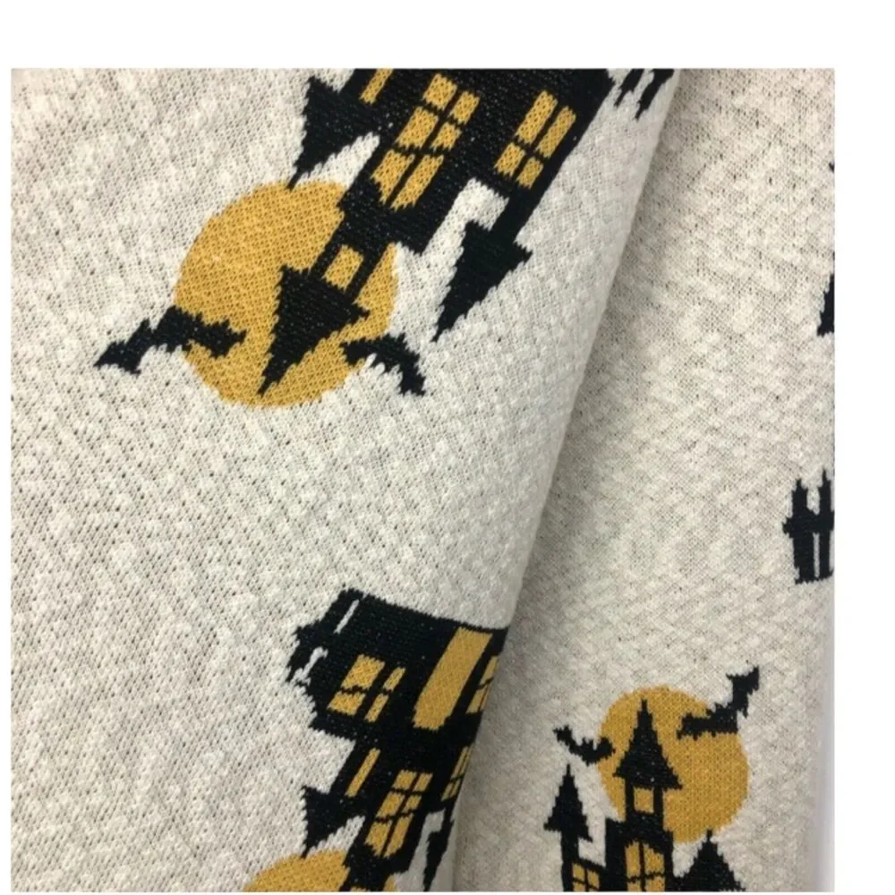 Cynthia Rowley Blanket Halloween Haunted Houses Glitter‎ 50